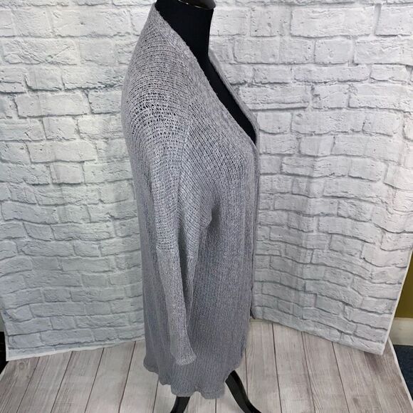 Say what women S cotton blend grey open front knit long cardigan - Picture 5 of 9